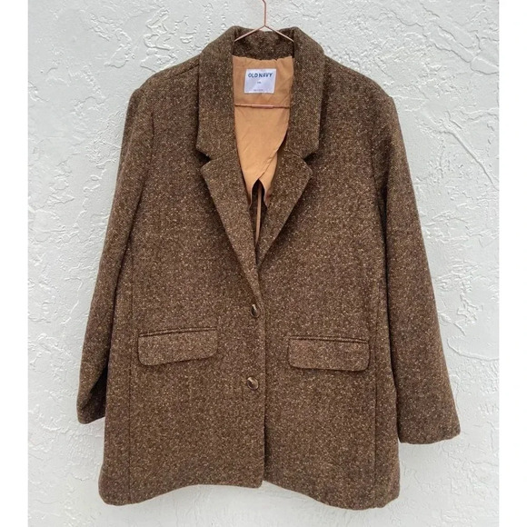 Old Navy Womens Long Sleeve Notch Collared Oversized Suit Blazer Brown Sz 2XL - Picture 4 of 16